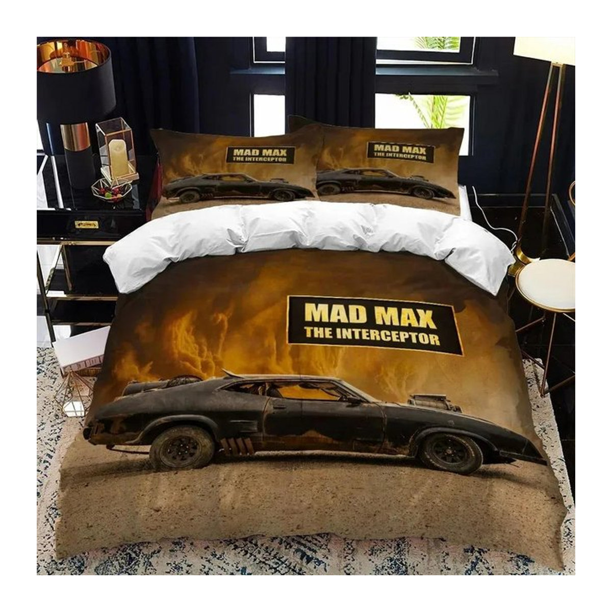 3D-gedrucktes Sportwagen Supercar Bettwäscheset für Kinder und Erwachsene, 3-teiliges Set bestehend aus Bettbezug und Kissenbezügen, B/H: 135 x 200 cm - Bild 1