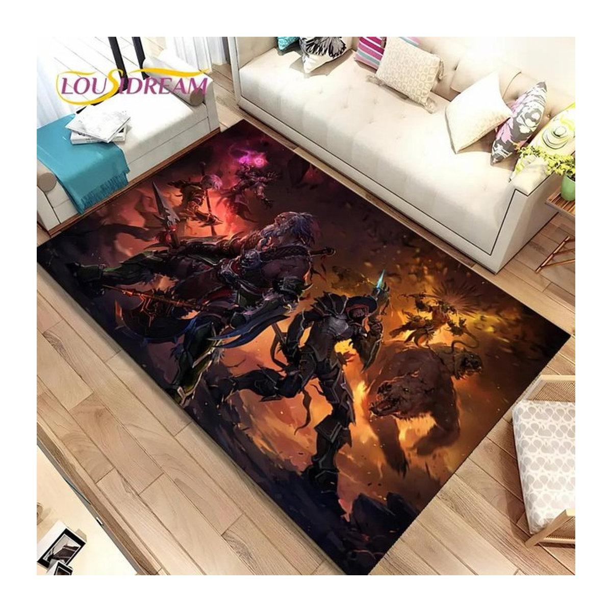 3D HD Diablo Gamer Cartoon Bereichsteppich Rutschfeste Bodenmatte für Wohnzimmer und Schlafzimmer B/T: 60 x 40 cm - Bild 1