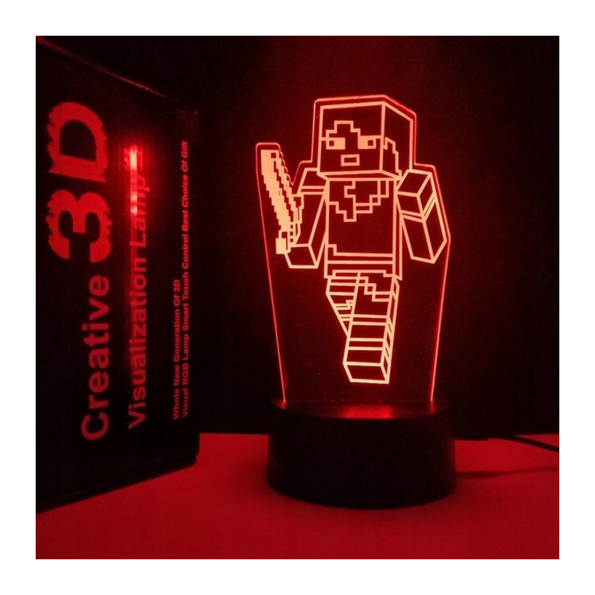 3D LED Nachtlampe Minecraft mit Fernbedienung und USB-Anschluss von Super Merchant - Bild 2