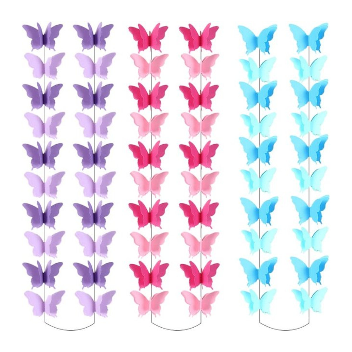 3D Schmetterlings-Wimpelkette aus Papier in Multicolor als hängende Girlande für Hochzeitsfeiern und Themen-Dekorationen - Bild 1