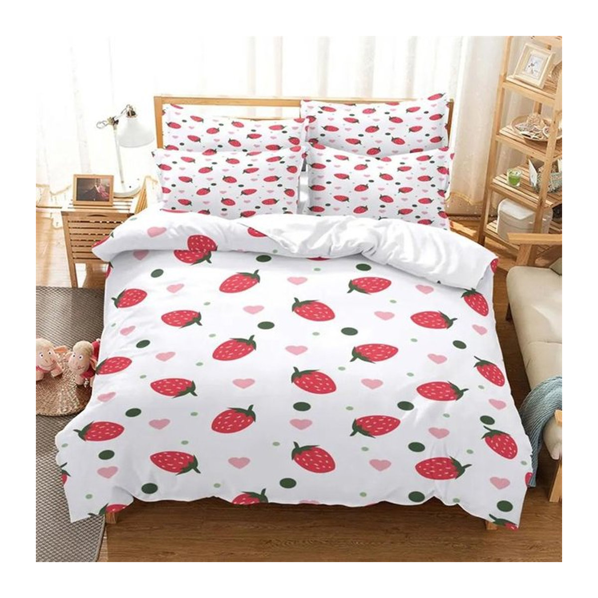 3D Sommer Tropische Früchte Bettwäsche-Set mit Reißverschluss, B/H: 135 x 200 cm - Bild 1