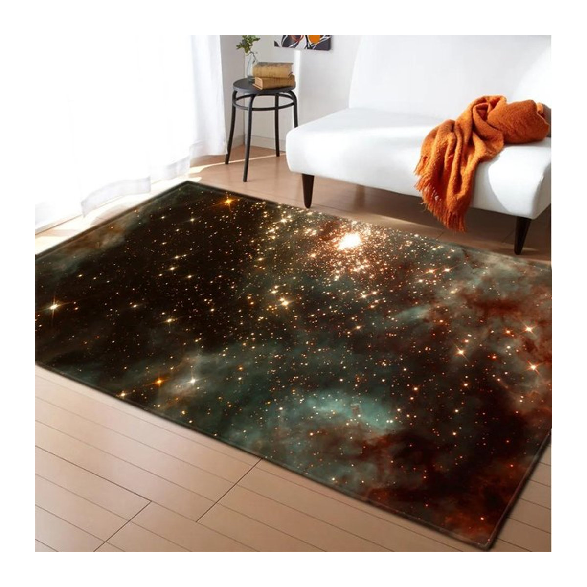 3D Sonnensystem Teppich mit Weltraum-Planeten als Anti-Rutsch Spielmatte für das Kinderzimmer, B/B: 40 x 60 cm - Bild 1
