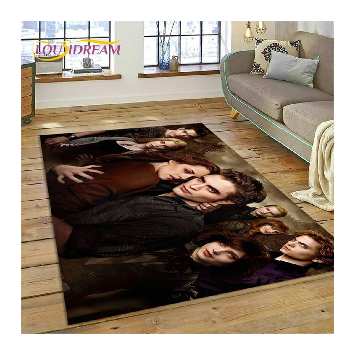 3D Twilight Saga Edward Bella Teppich Rutschfeste Fußmatte für Wohnzimmer und Schlafzimmer B/B/H: 60 x 40 cm - Bild 1