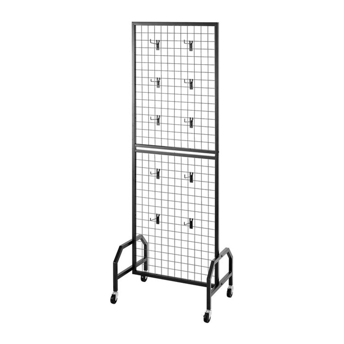 3er-Pack Gitterwandpaneel Buying Solutions MB aus Kohlenstoffstahl in Schwarz mit Rädern und Haken, B: 60 cm, H: 164 cm - Bild 1