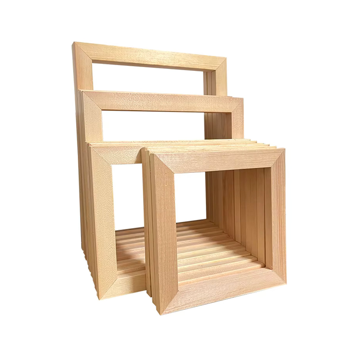3er-Set Holzrahmen von Little PP in Braun für Leinwand- und Diamantmalerei, rechteckig und minimalistisch - Bild 2
