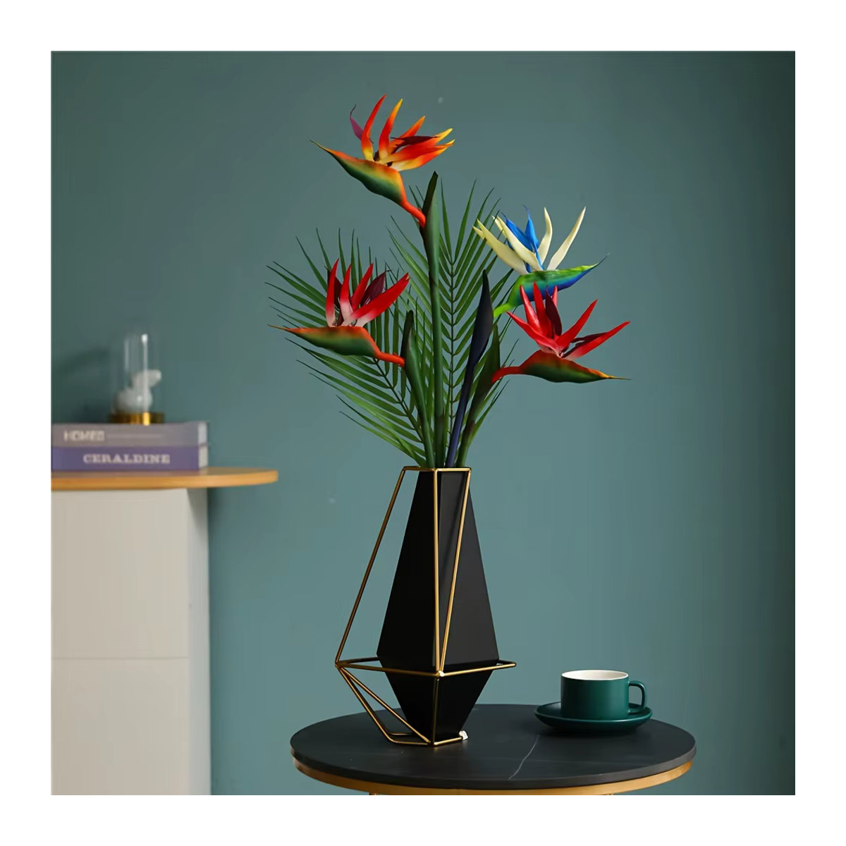 3er Set künstliche Magnolien-Blumen von HAOSHICS in Blau und Mehrfarbig für deine Dekoration - Bild 2
