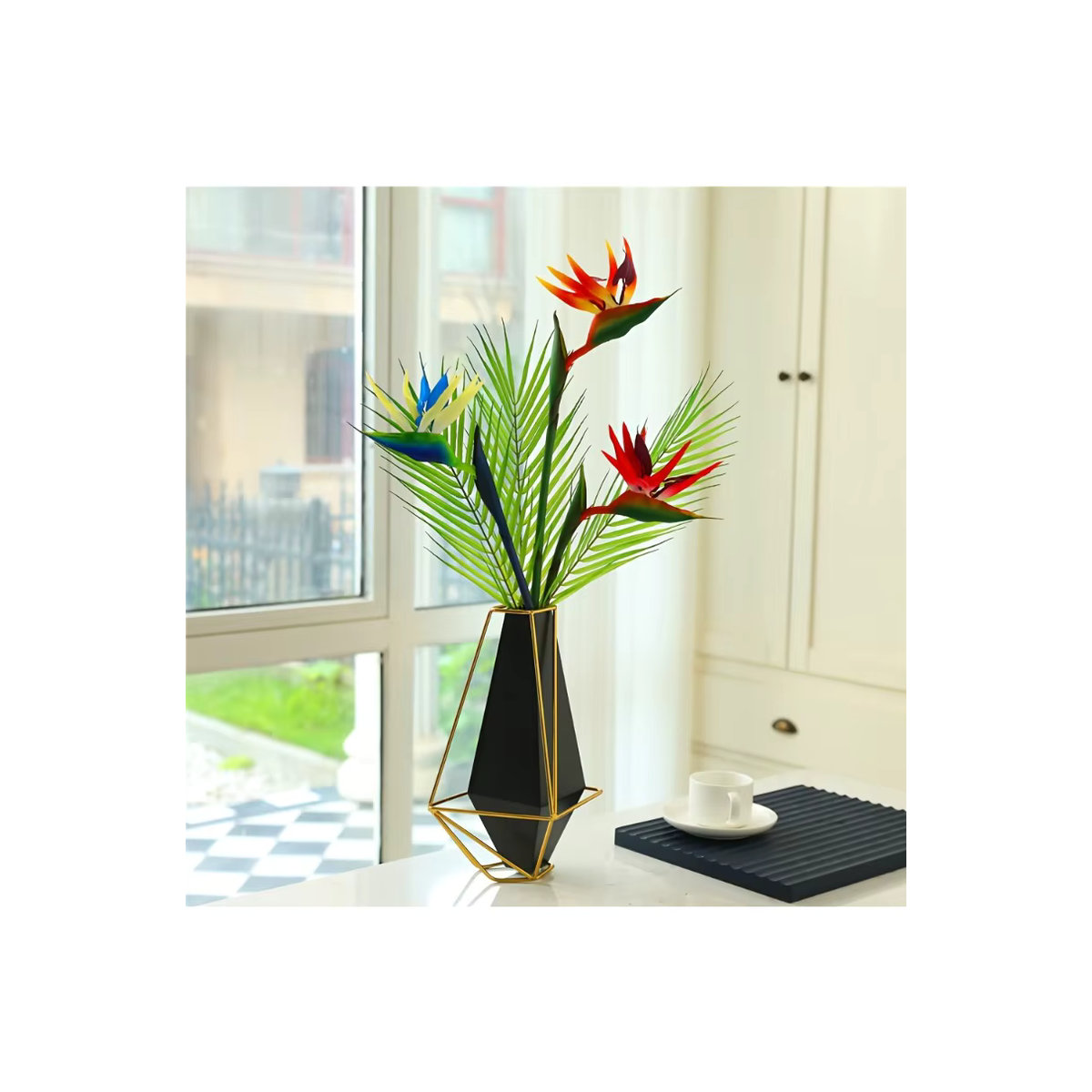 3er Set künstliche Magnolien-Blumen von HAOSHICS in Blau und Mehrfarbig für deine Dekoration - Bild 3