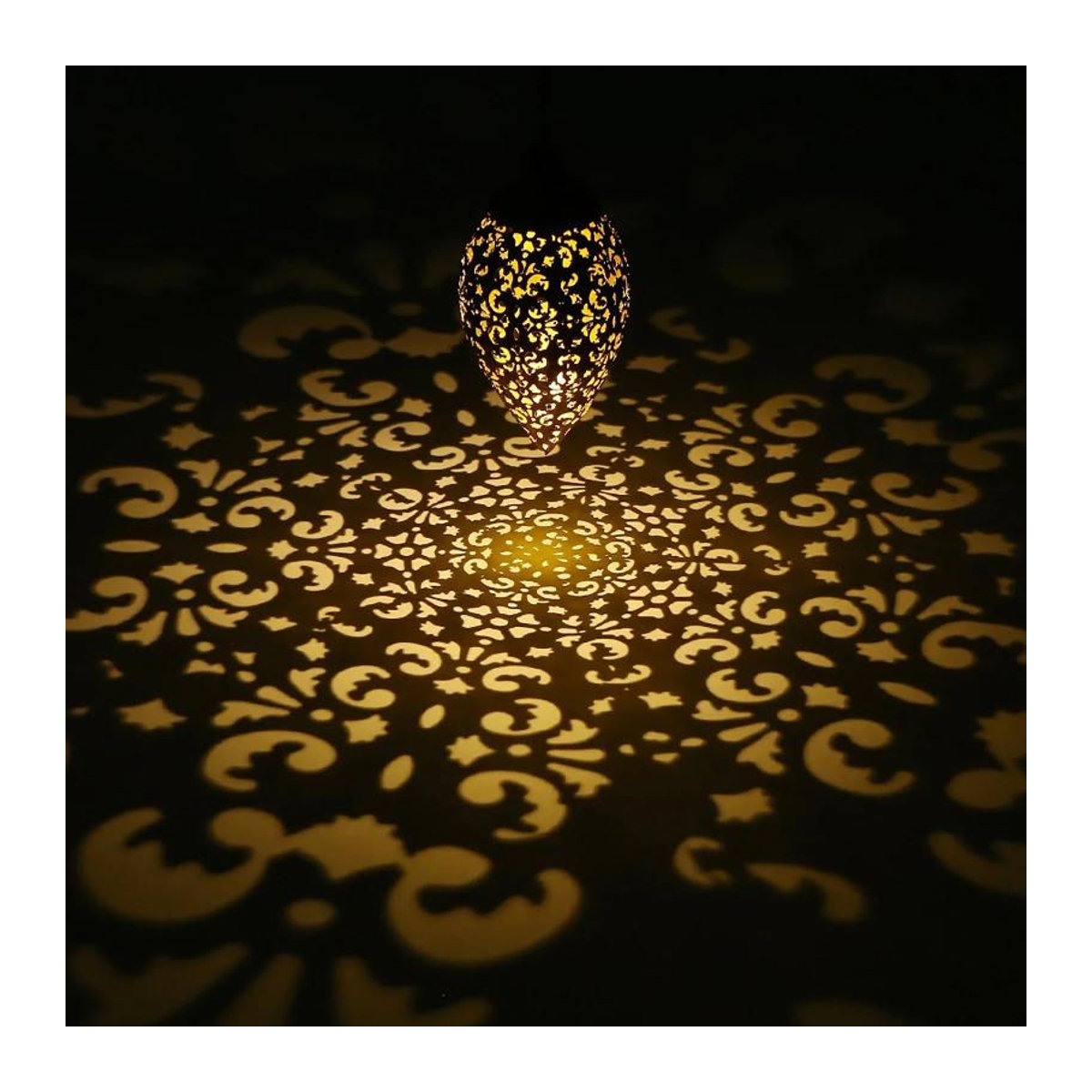 3er Set LIUXING Fire Solar Lamp Tropfenförmige Solar-Projektionsleuchten in Schwarz mit warmweißem LED-Licht, wasserdicht IP44 für Garten und Terrasse - Bild 4