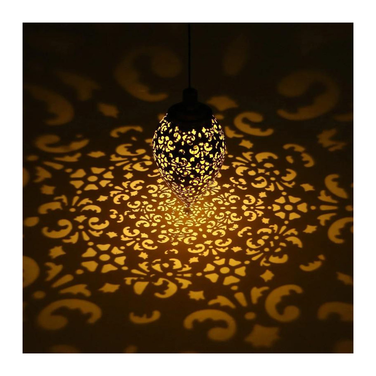 3er Set LIUXING Fire Solar-Projektionslicht in Schwarz mit warmweißem LED-Licht, tropfenförmige Solarleuchte für Garten und Terrasse, IP44 wasserdicht, Retro-Design - Bild 8
