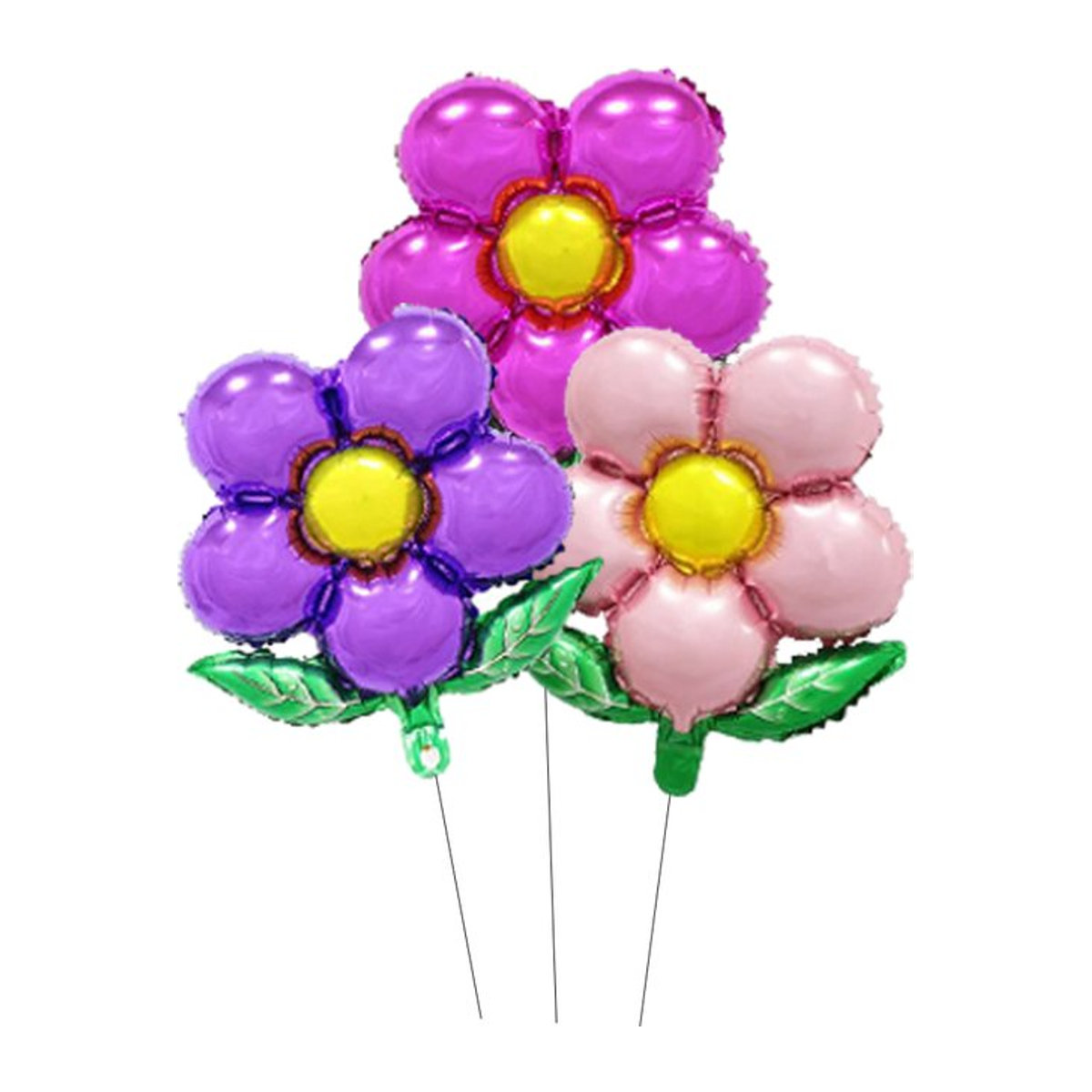 3er Set LQZZY Blumenballons in Rosa, Rot und Lila für deine Geburtstagsfeier oder Hochzeit - Bild 1