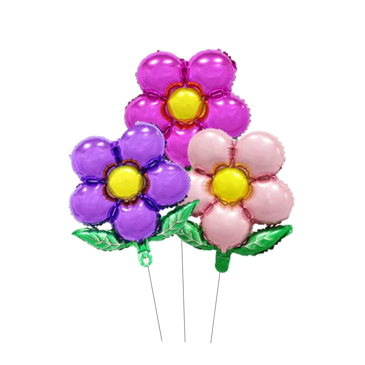 3er Set LQZZY Blumenballons in Rosa, Rot und Lila für deine Geburtstagsfeier oder Hochzeit - Bild 4