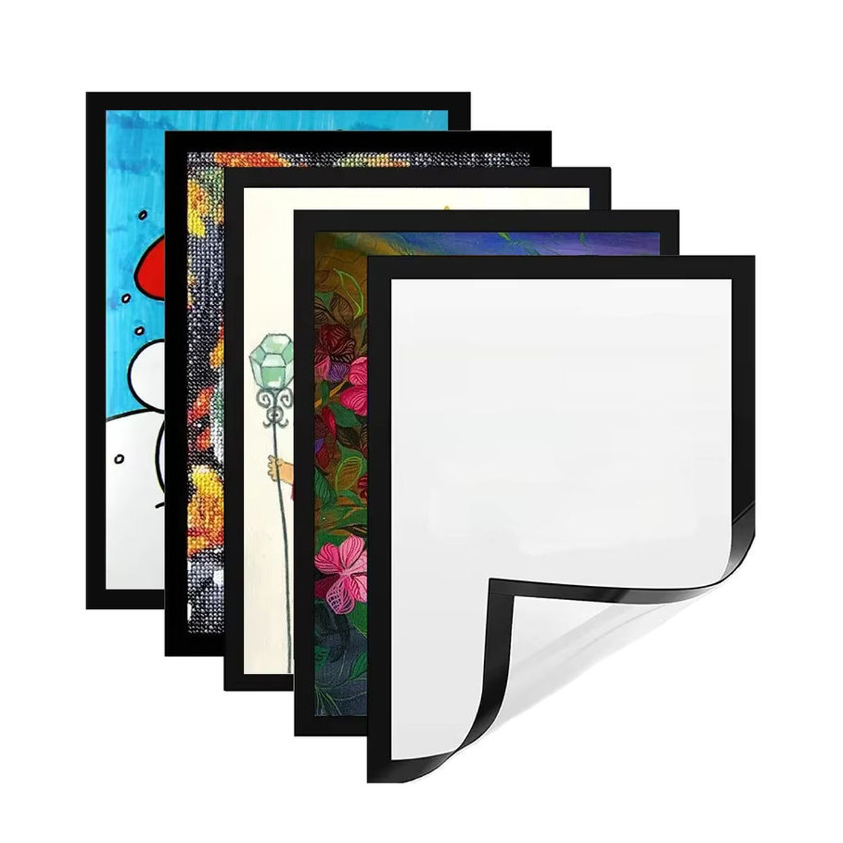 3er Set VCC magnetische Bilderrahmen in Schwarz und Gold für A4 Wandkunst, selbstklebend zur Wandmontage - Bild 4