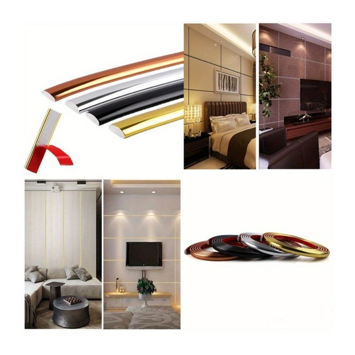 3M selbstklebender Spiegelaufkleber aus PVC in Gold für Schreibtischmöbel, Wand und Eckenschutz - Bild 1