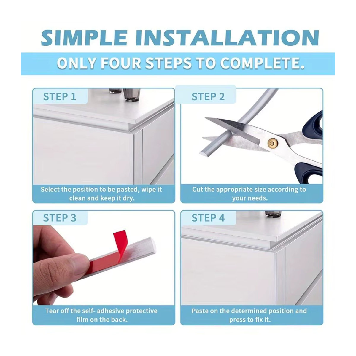 3M selbstklebender Spiegelaufkleber aus PVC in Gold für Schreibtischmöbel, Wand und Eckenschutz - Bild 5