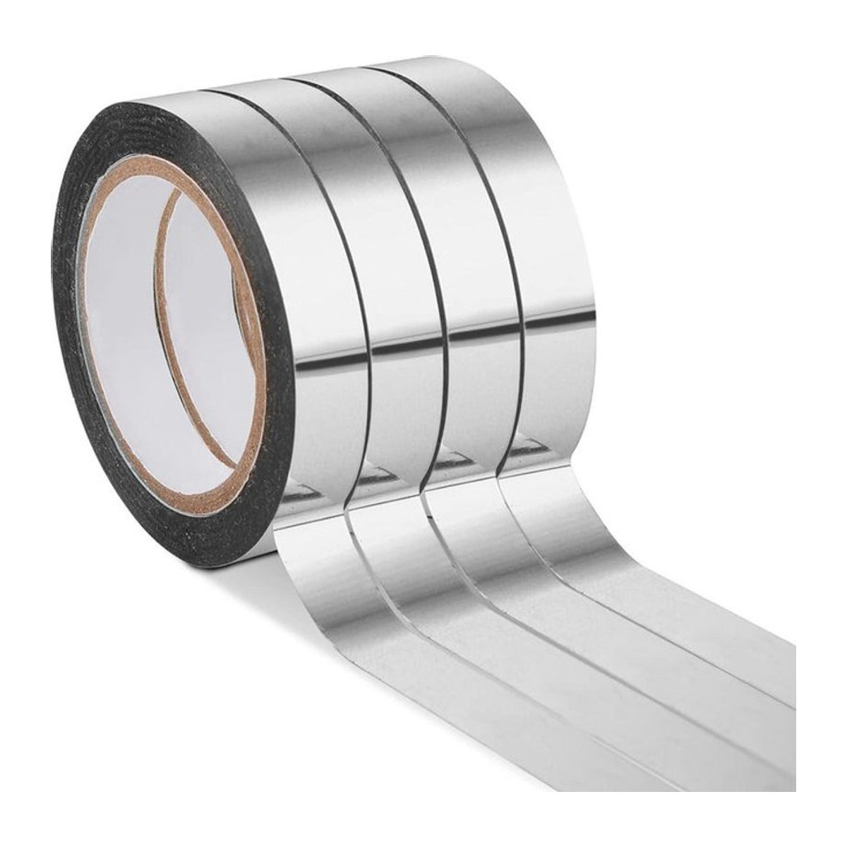 4 Rollen SZ-JZQ Spiegelband Silber Metallisch Selbstklebendes Dekorband für Wand, Kleiderschrank und Geschenkverpackung - Bild 1