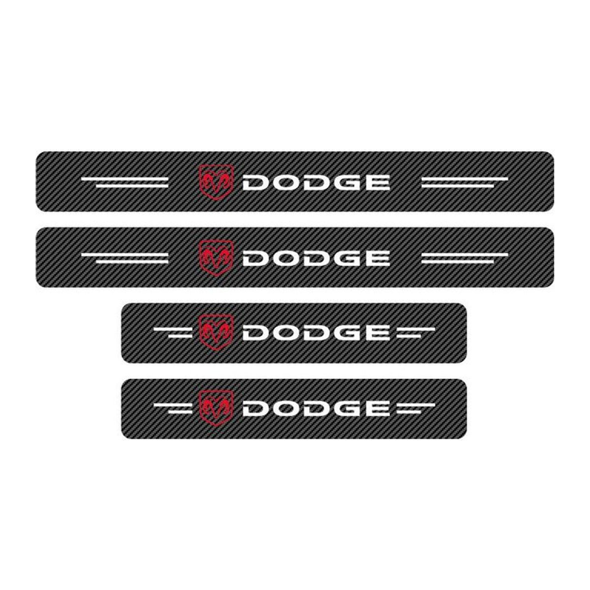 4 Stück Kohlefaser Einstiegsleisten Schutzaufkleber für Dodge in Schwarz - Bild 1