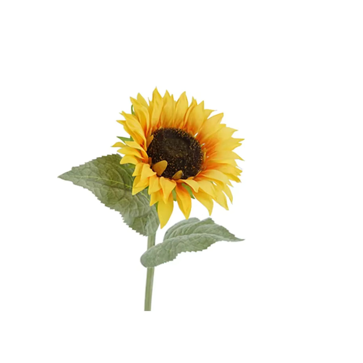 4 Stück LINANUO künstliche Sonnenblumen aus Latex in Gelb und Orange, Einzelstiel für Hochzeitsdekoration und Tischschmuck - Bild 5