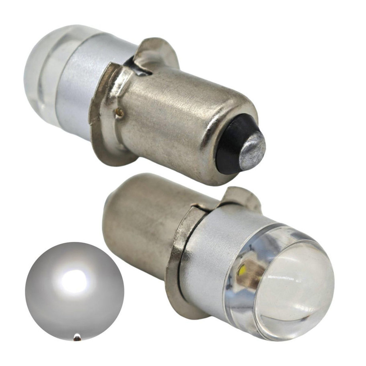 4 Stück motoLEDy P13.5s LED Birnen PX13.5 P13 HS3 Kaltweiß 6-30V für Off-Road Taschenlampen - Bild 3