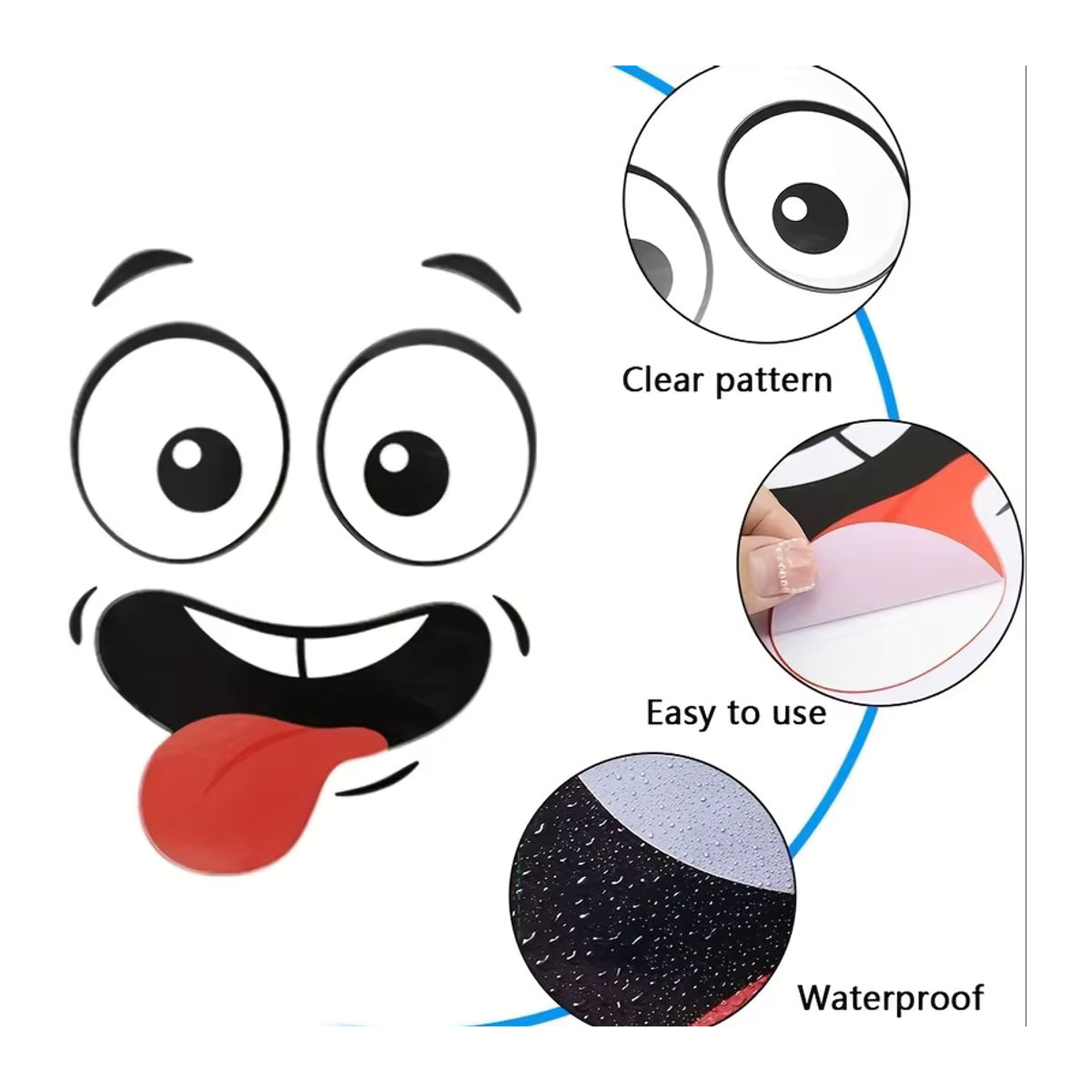 4-teiliges Set BRUP Mülleimer-Aufkleber mit Cartoon-Ausdrucken aus wasserfestem Vinyl in Multicolor - Bild 3