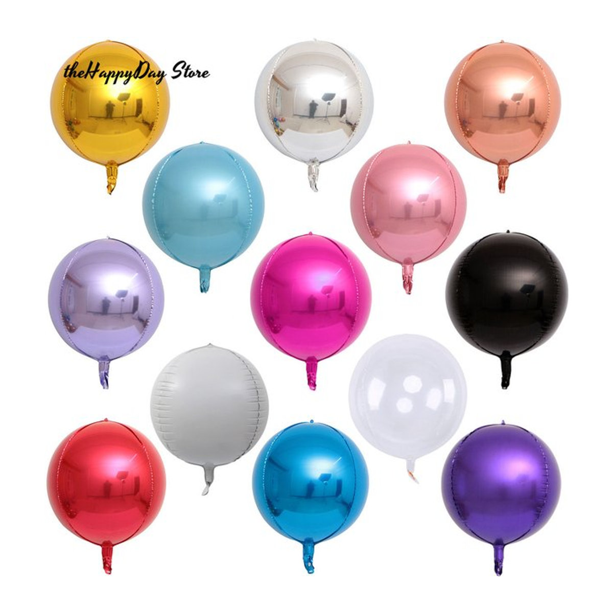 4D Runde Folienballons Metallic Set für Geburtstag und Hochzeit in Rose Gold und Silber - Bild 1