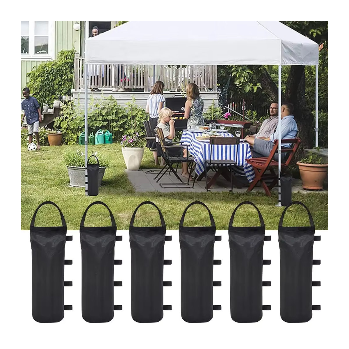 4er-Set Camping Zelt Sandsäcke aus wasserdichtem 600D Oxford Stoff zur Befestigung von Pavillons und Outdoor-Zelten - Bild 4