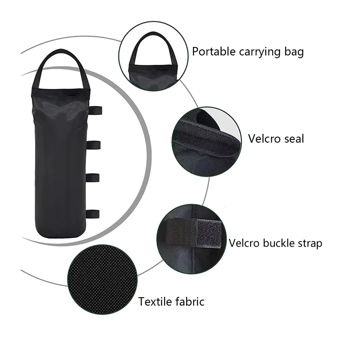 4er-Set Camping Zelt Sandsäcke aus wasserdichtem 600D Oxford Stoff zur Befestigung von Pavillons und Outdoor-Zelten - Bild 5