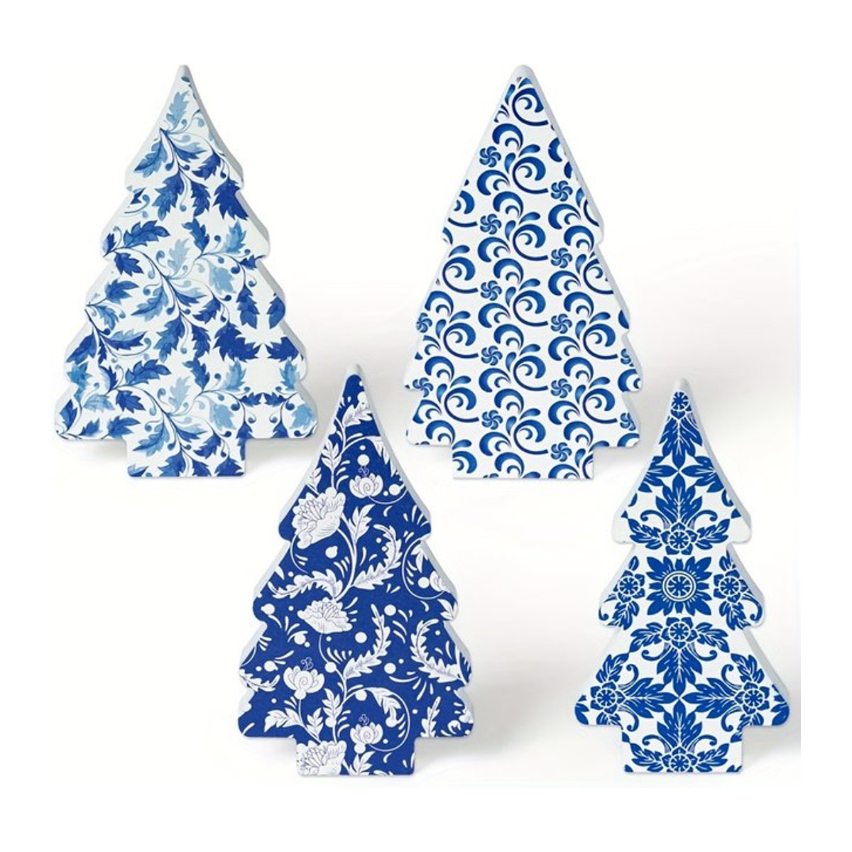 4er-Set Chinoiserie Weihnachts-Tischdekoration aus Holz mit abgestuftem Tablett und Herz-Elementen - Bild 1
