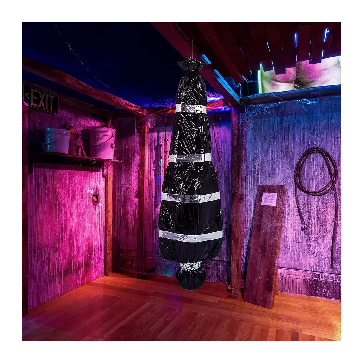 4er-Set Gruselige Gefälschte Leichen als Halloween Requisiten zur Atmosphäre Dekoration in Schwarz - Bild 5