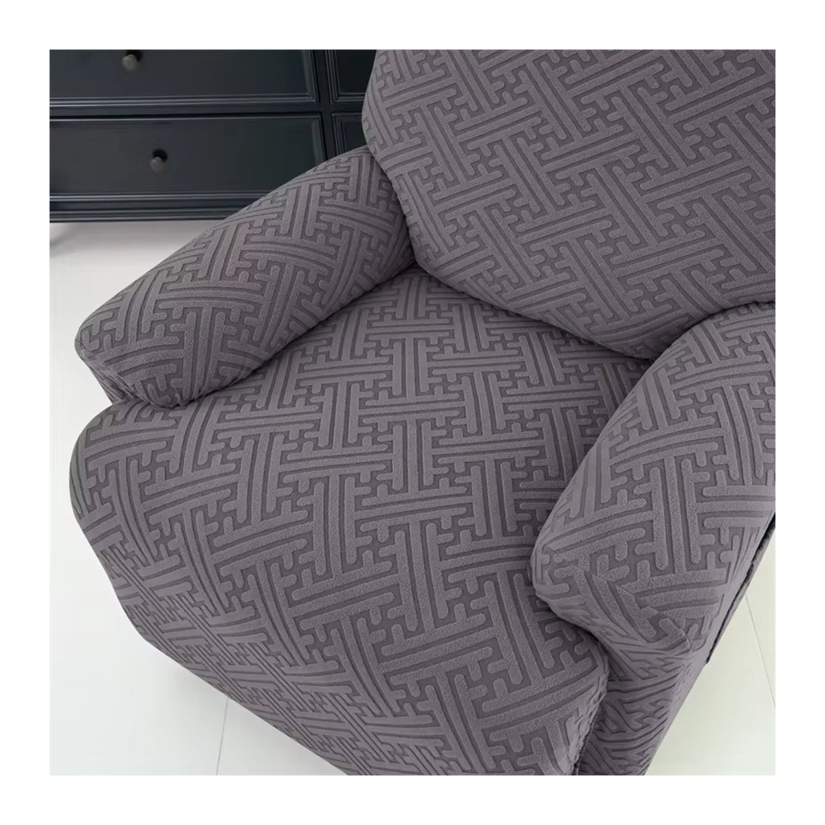 4er-Set Jacquard Sofa Schonbezüge von Yupartex in Blau und Grau zur Abdeckung deiner Couch und Sessel - Bild 3