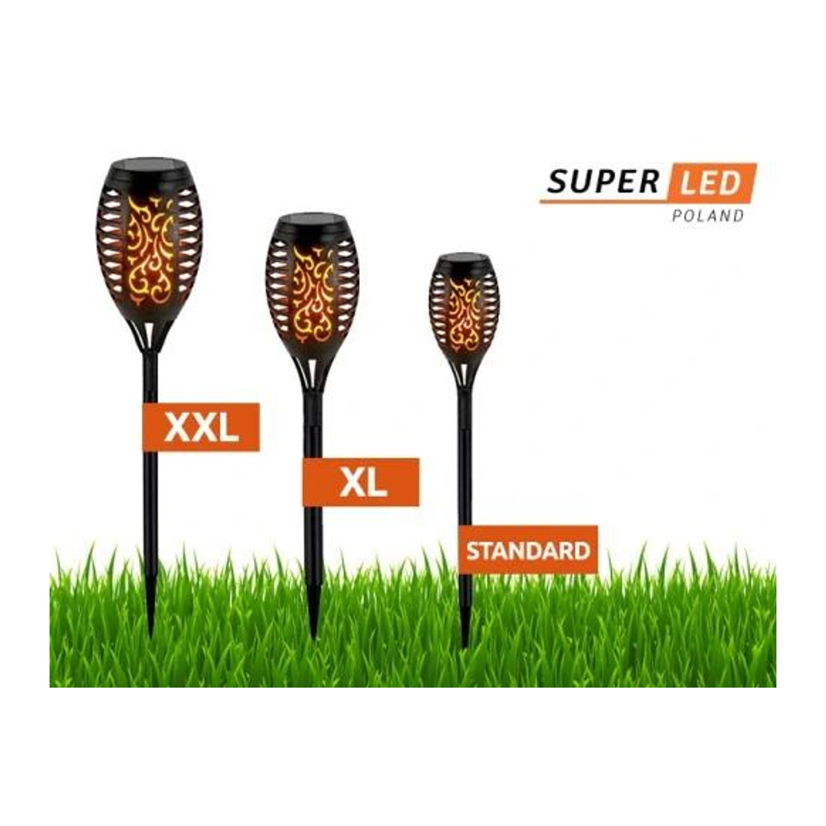 4er Set Solarlampen LED Einsteck-Laternen mit Flammen-Effekt, Höhe: 78 cm, Breite: 12 cm - Bild 5