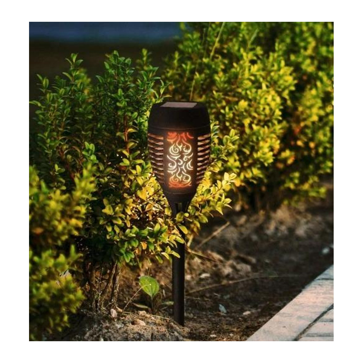 4er Set Solarlampen LED Einsteck-Laternen mit Flammen-Effekt, Höhe: 78 cm, Breite: 12 cm - Bild 6