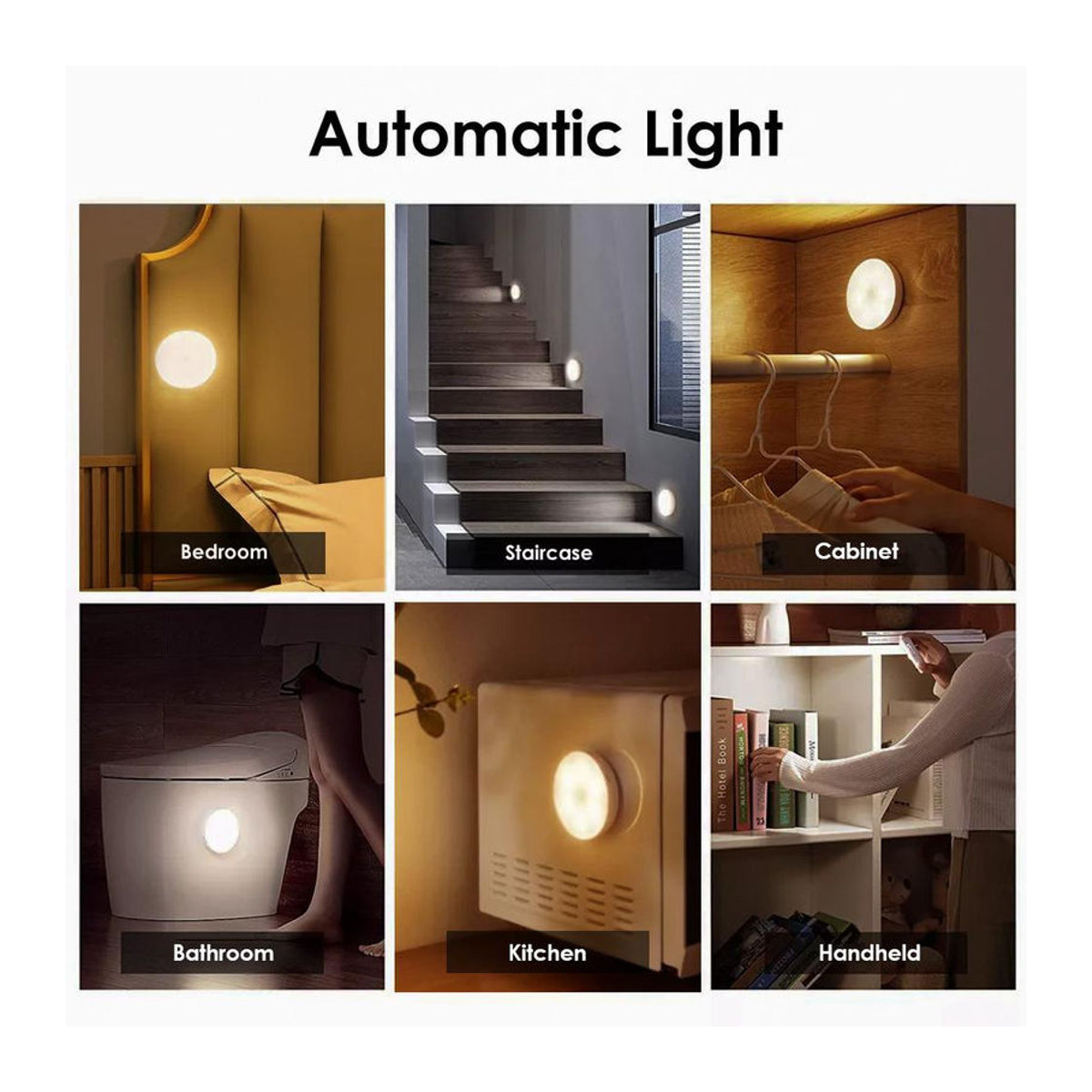 4er-Set YJMP Super Lighting LED-Nachtlichter mit Bewegungssensor, wiederaufladbare Wandbeleuchtung in Weiß für Schlafzimmer und Küche - Bild 2