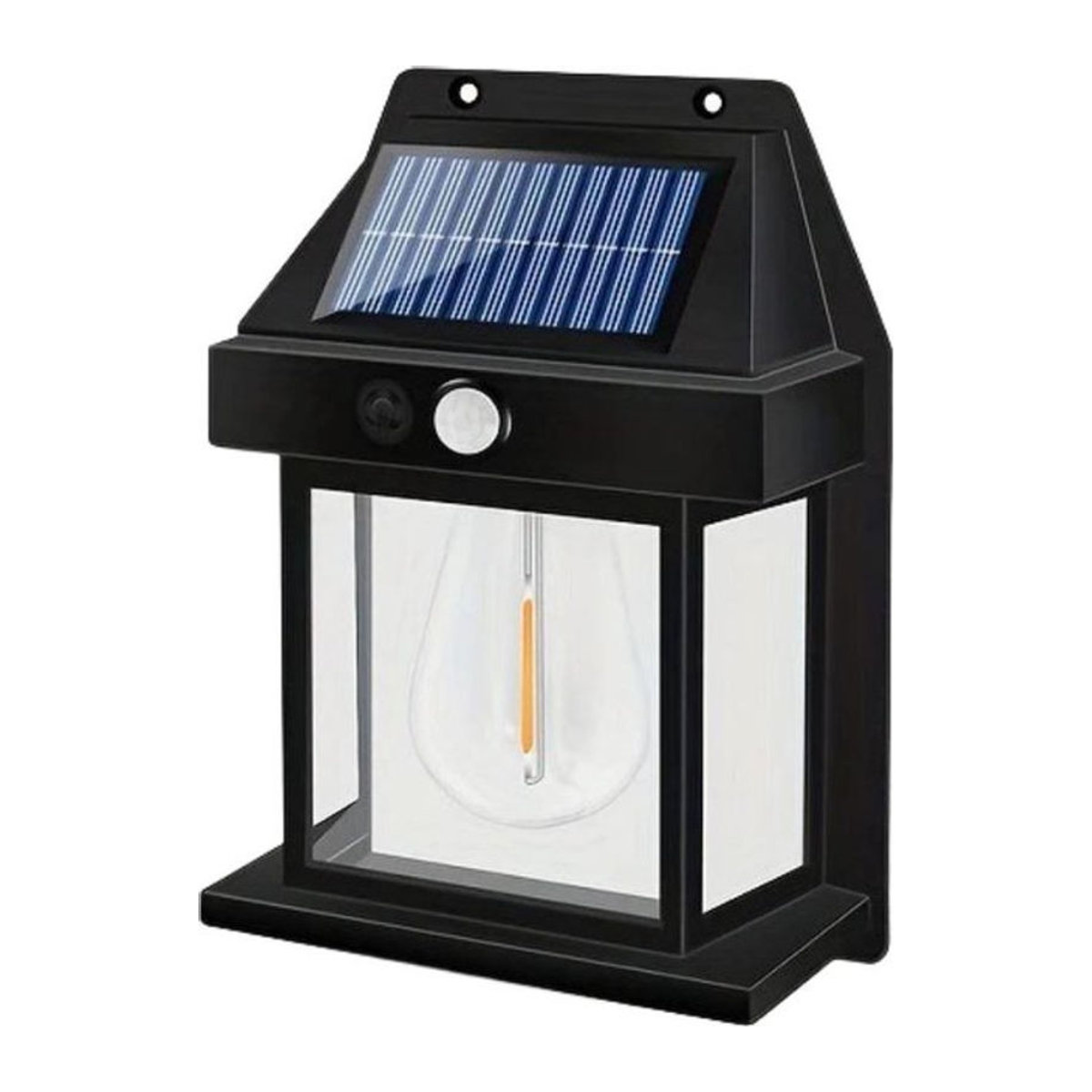 4er Set YJMP Super Lighting Solar Wandleuchten mit Bewegungssensor, LED Außenbeleuchtung in Schwarz, IP65 Wasserdicht, Warmweiß, Klassisches Landhaus Design - Bild 1
