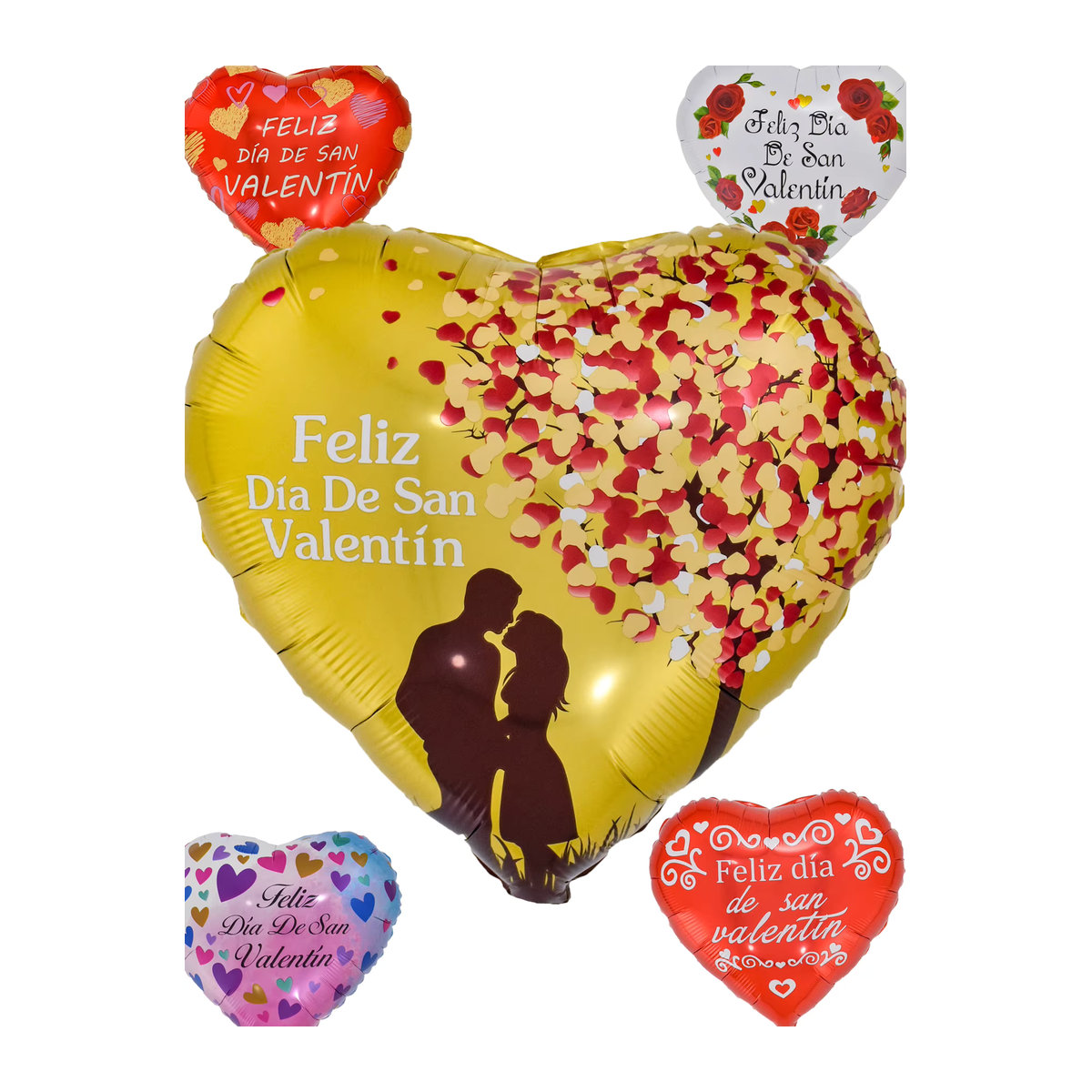 5 Stück Herz Folienballons von EACH PARTY für Valentinstag, mehrfarbig, Durchmesser: 45,72 cm - Bild 5