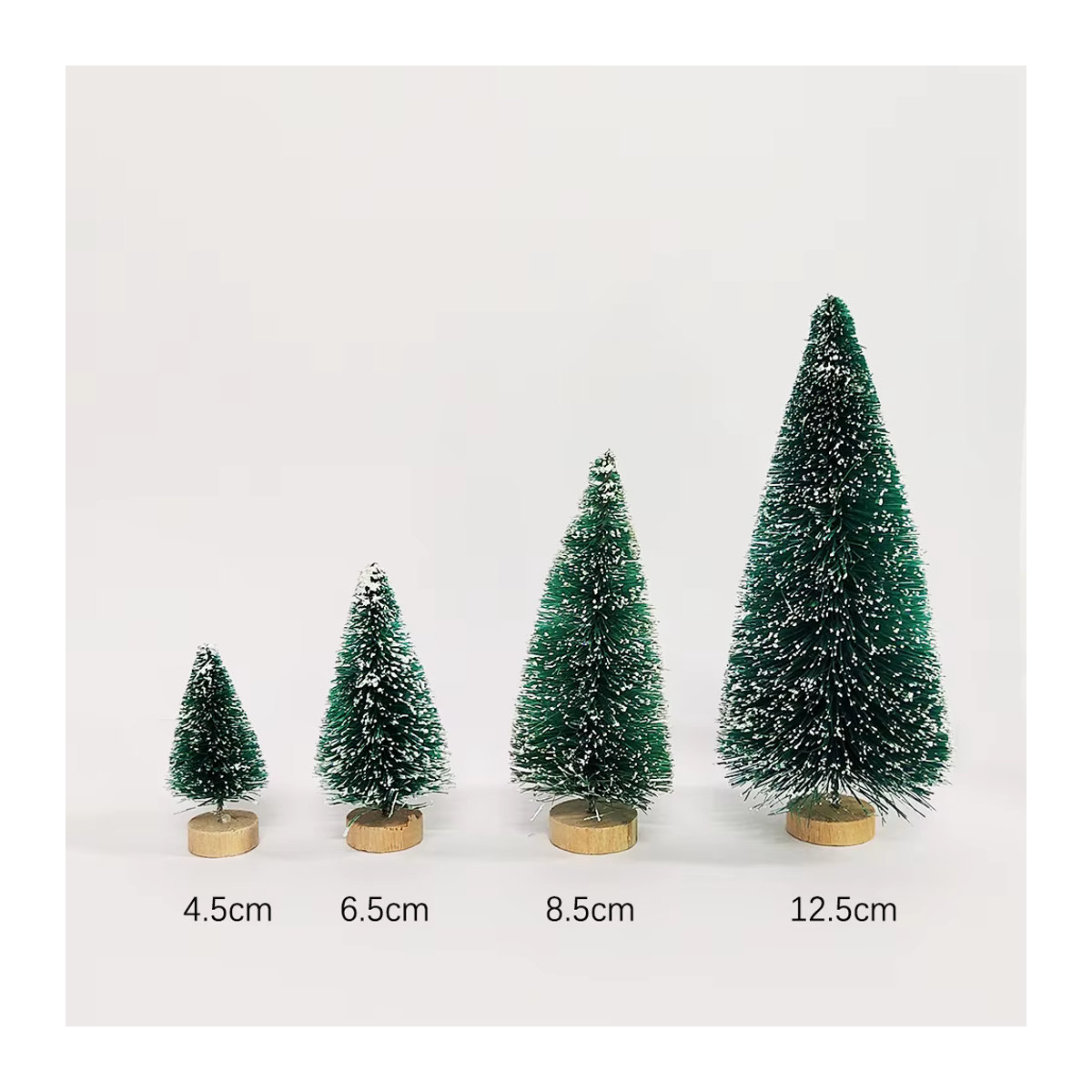 5 Stück Mini Weihnachtsbaume aus Kunststoff in Grün als künstliche Tischdeko für DIY Handwerk und Winterdekoration - Bild 2