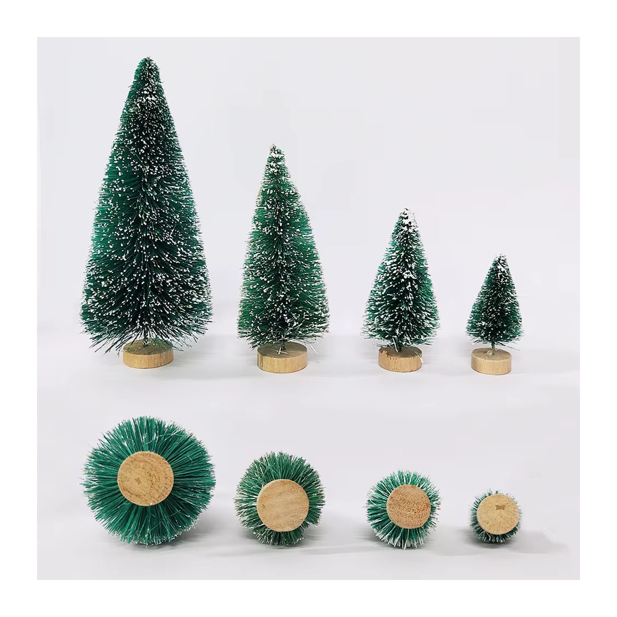 5 Stück Mini Weihnachtsbaume aus Kunststoff in Grün als künstliche Tischdeko für DIY Handwerk und Winterdekoration - Bild 3