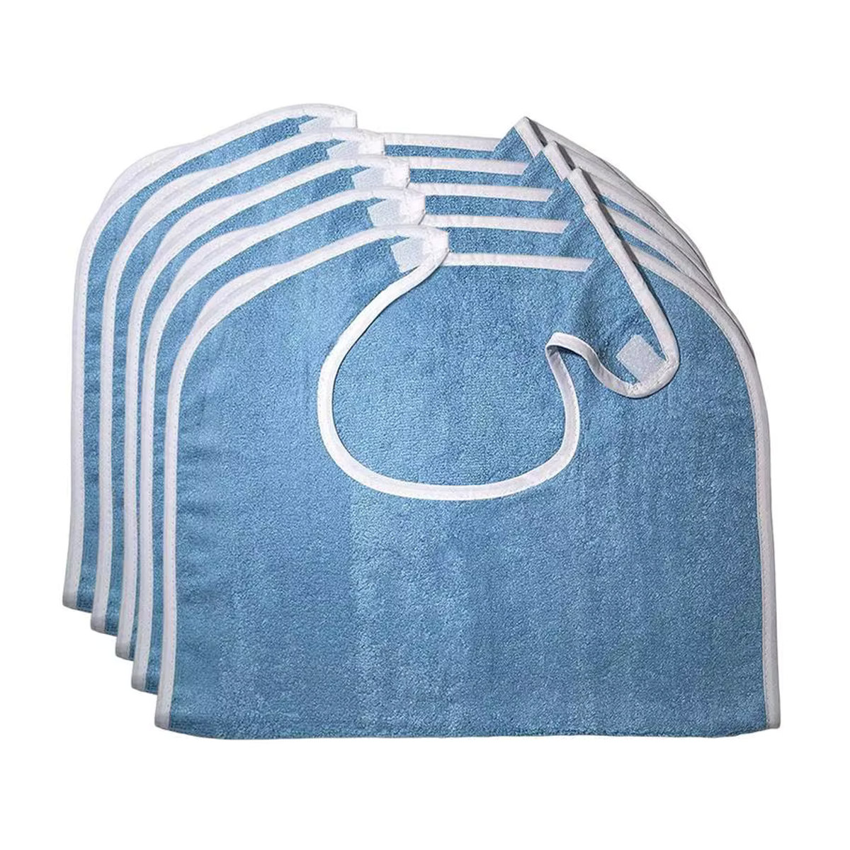 5-teiliges Frottee-Lätzchen Set für Erwachsene in Blau zum Kleidungsschutz für Damen und Herren - Bild 4