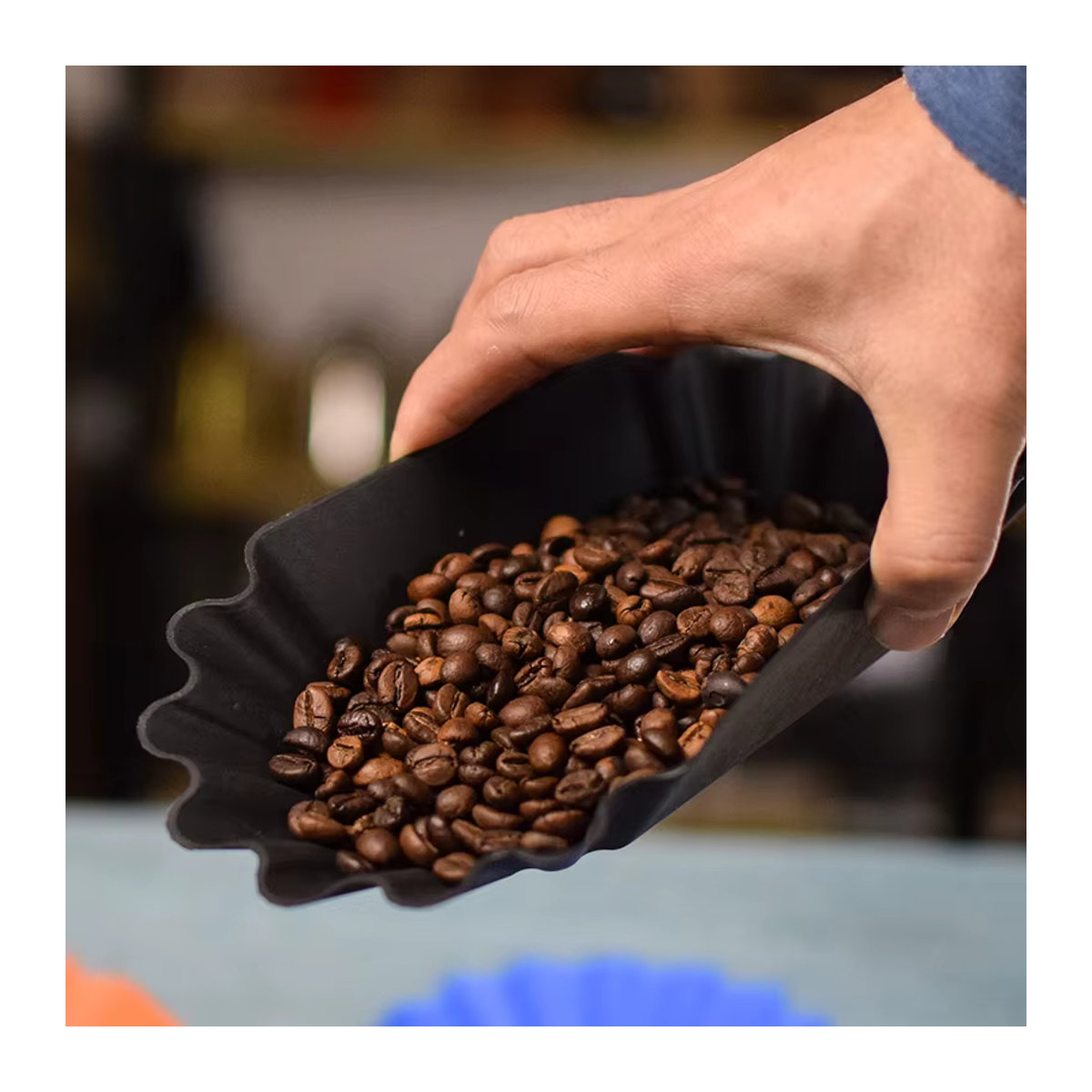 5-teiliges ovales Kaffeebohnen-Tablett Set von EAKOERS aus Kunststoff in Mehrfarbig - Bild 2