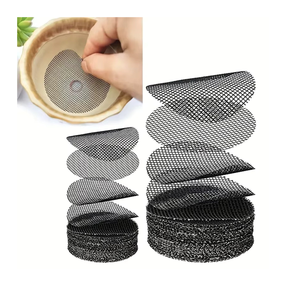 50 Stück Blumentopf Loch Mesh Pads runde Drainage Siebe zur Vermeidung von Bodenaustritt für Garten und Bonsai - Bild 2