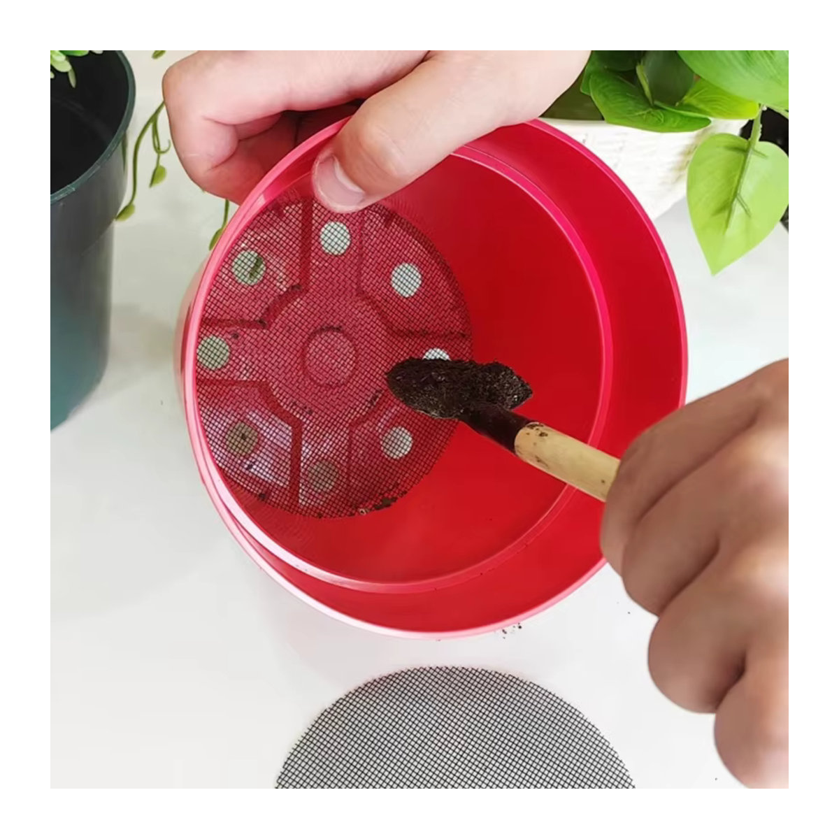 50 Stück Blumentopf Loch Mesh Pads runde Drainage Siebe zur Vermeidung von Bodenaustritt für Garten und Bonsai - Bild 5