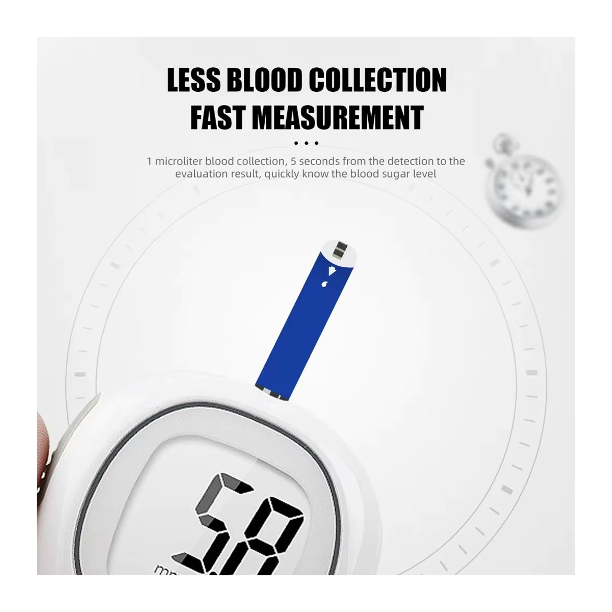 50 Stück Blutzucker-Teststreifen und Lanzetten in Blau für G-425-3, G-425-2, G-425-1 und G-427B Glucosemeter zur Blutentnahme - Bild 2