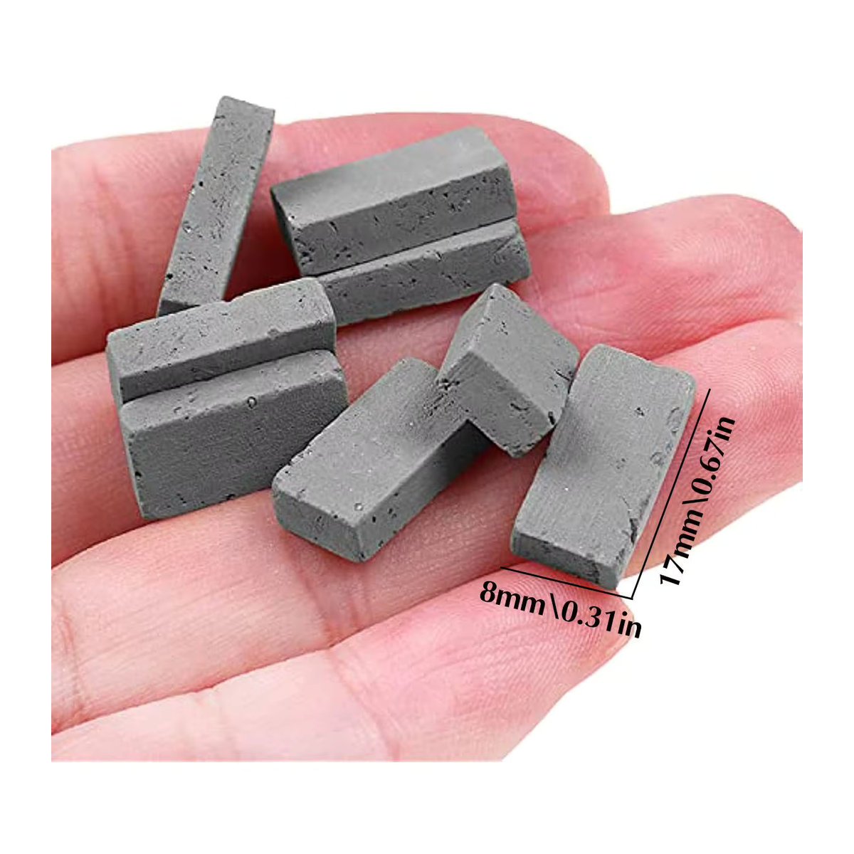 50 Stück graue Miniatursteine von XYTLEZONE für Puppenhäuser, Miniaturgärten und DIY-Modelle, unregelmäßige Form - Bild 2