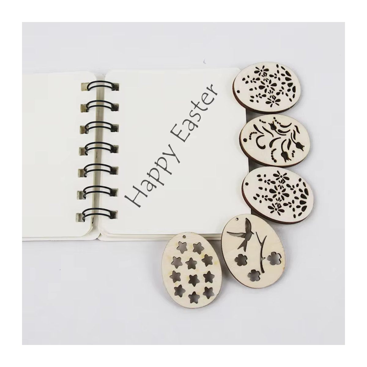 50 Stück joy-enlife Ostern Holz Chips in Oval, Beige und Braun, DIY Dekoration für Kinder und Handwerk - Bild 3
