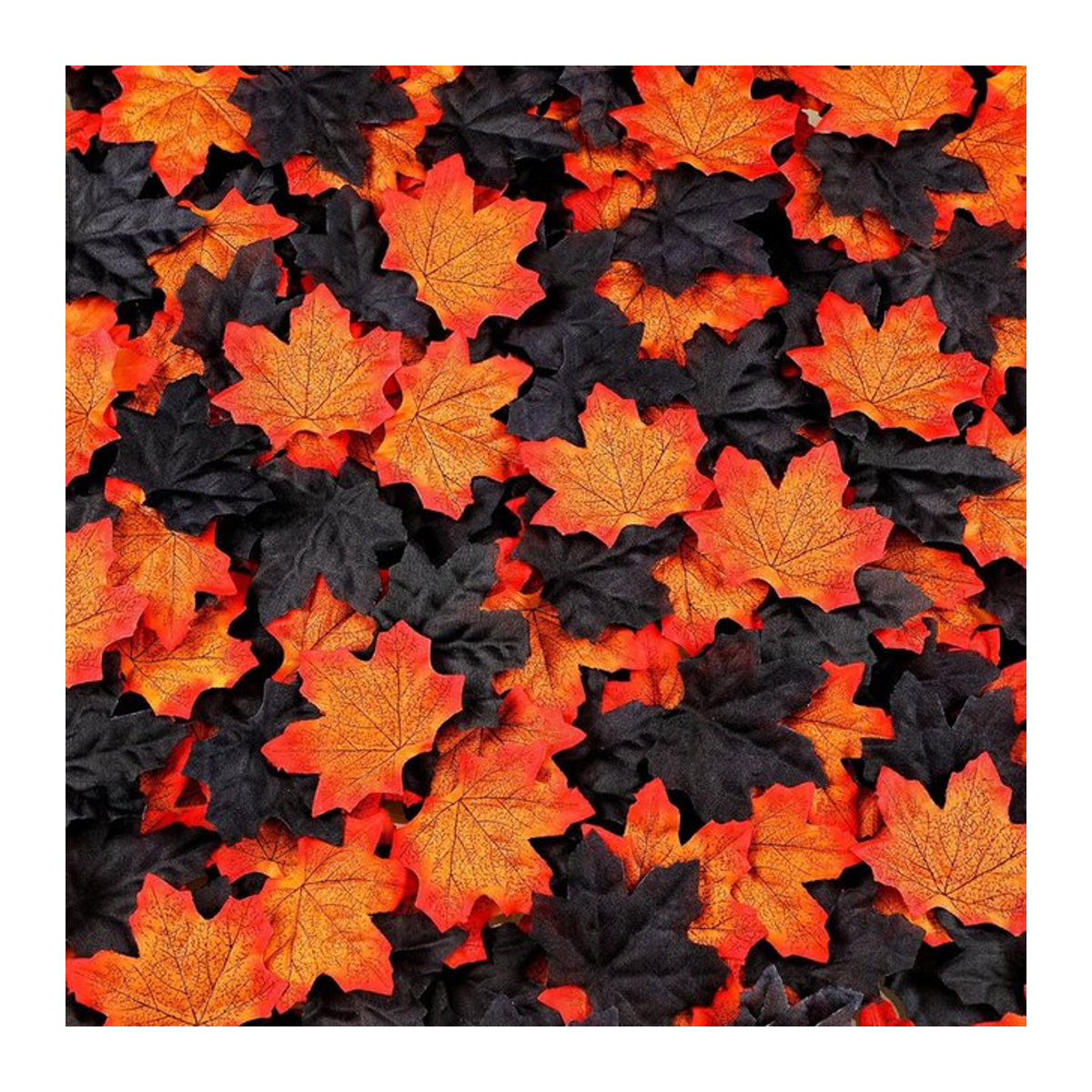 50 Stück künstliche Ahornblätter aus Seide in Gelb von Kmitang für Wandbehang und Herbstdekoration - Bild 1