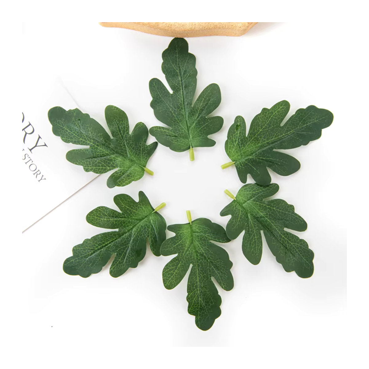50 Stück künstliche Wassermelonenblätter aus Textil in Grün von CYJT für DIY Dekorationen, Hochzeiten und Weihnachten - Bild 3