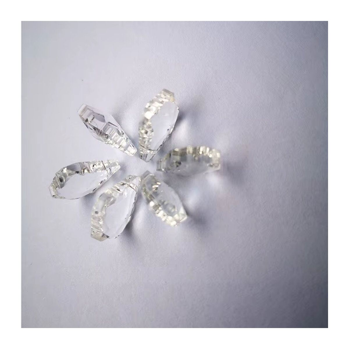50 Stück TZ Kristall Glas Ahornblatt Tropfen in Transparent für Weihnachtsbaum Deko und Schmuckherstellung, 16 mm - Bild 2