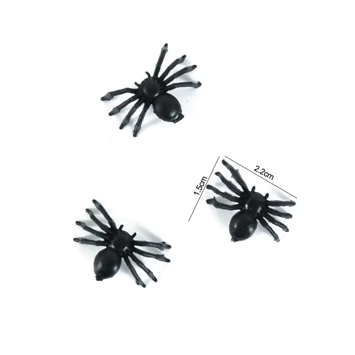 50 Stück ZQCXLD Halloween Spinnen Deko Set aus schwarzem Kunststoff für Party und Spukhaus Dekoration - Bild 3