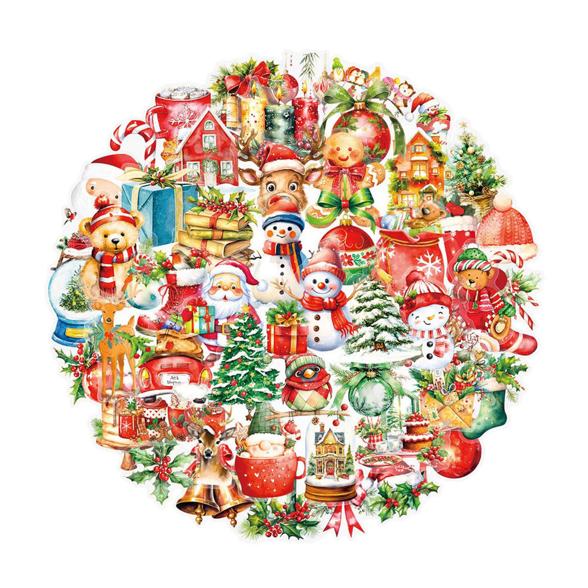 50-teiliges Set transparente Weihnachts-Aufkleber für Dekorationen von Windows und Laptops, wasserfeste Graffiti-Sticker von BulingBulingStickers Store, mehrfarbig - Bild 2