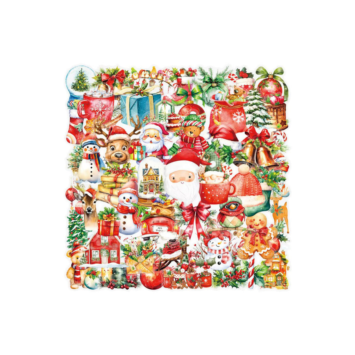 50-teiliges Set transparente Weihnachts-Aufkleber für Dekorationen von Windows und Laptops, wasserfeste Graffiti-Sticker von BulingBulingStickers Store, mehrfarbig - Bild 4