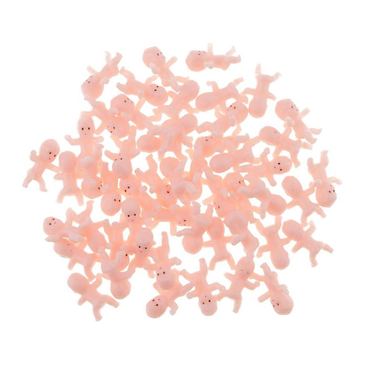 50er Set Mini Baby Puppen als Partydeko für Mitgiftbeutel, Rosa, B/T/H: 2,5 x 1,7 x 0,8 cm - Bild 1